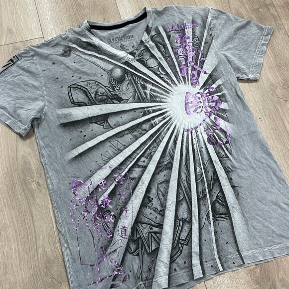 Affliction Heroes & Demons by Horiyoshi III Tee T Shirt Size Large L B4 - Picture 2 of 7